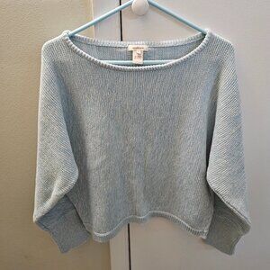 Sundance Blue Cotton Sweater XL - Dolman Sleeve Short Length Cotton Casual Knit